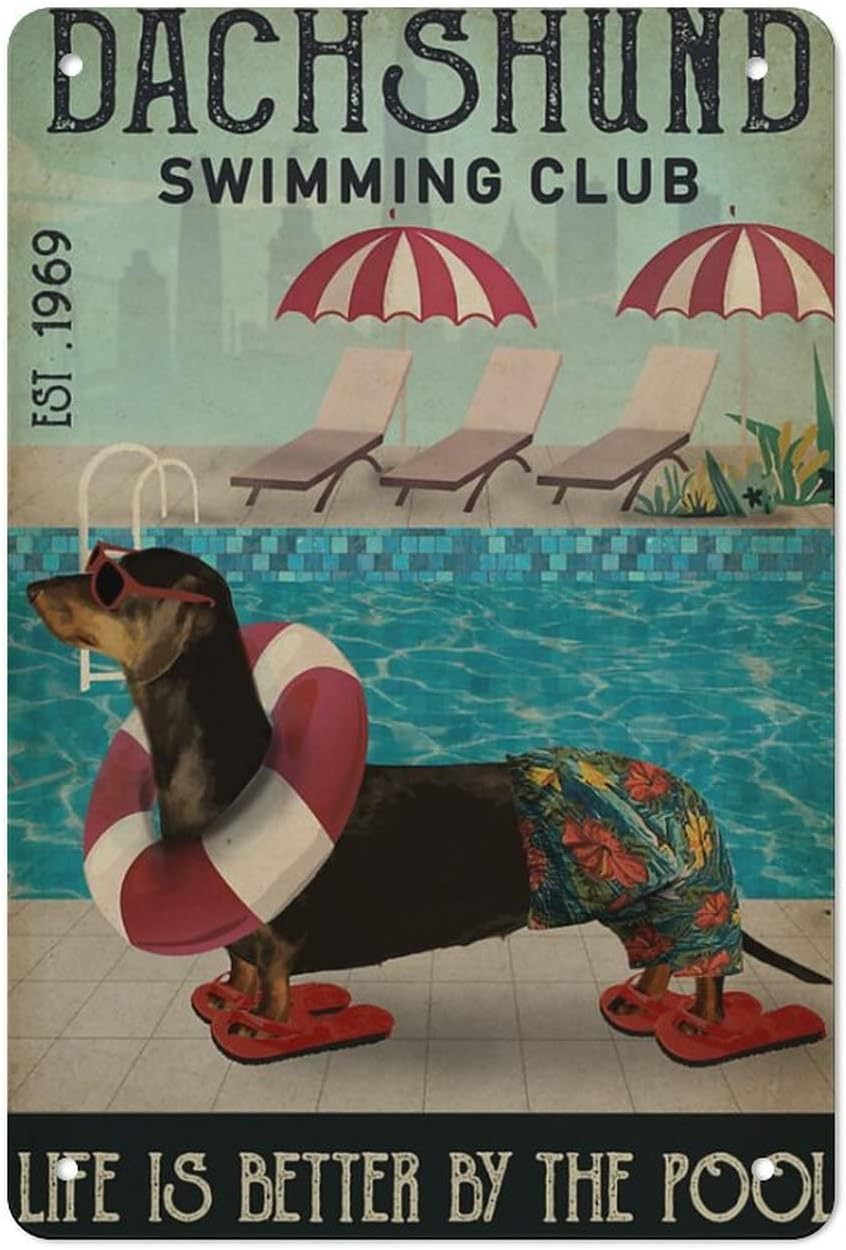 Home Bar And Coffee - 1s,Tin Sign Metal Poster Dachshund Retro