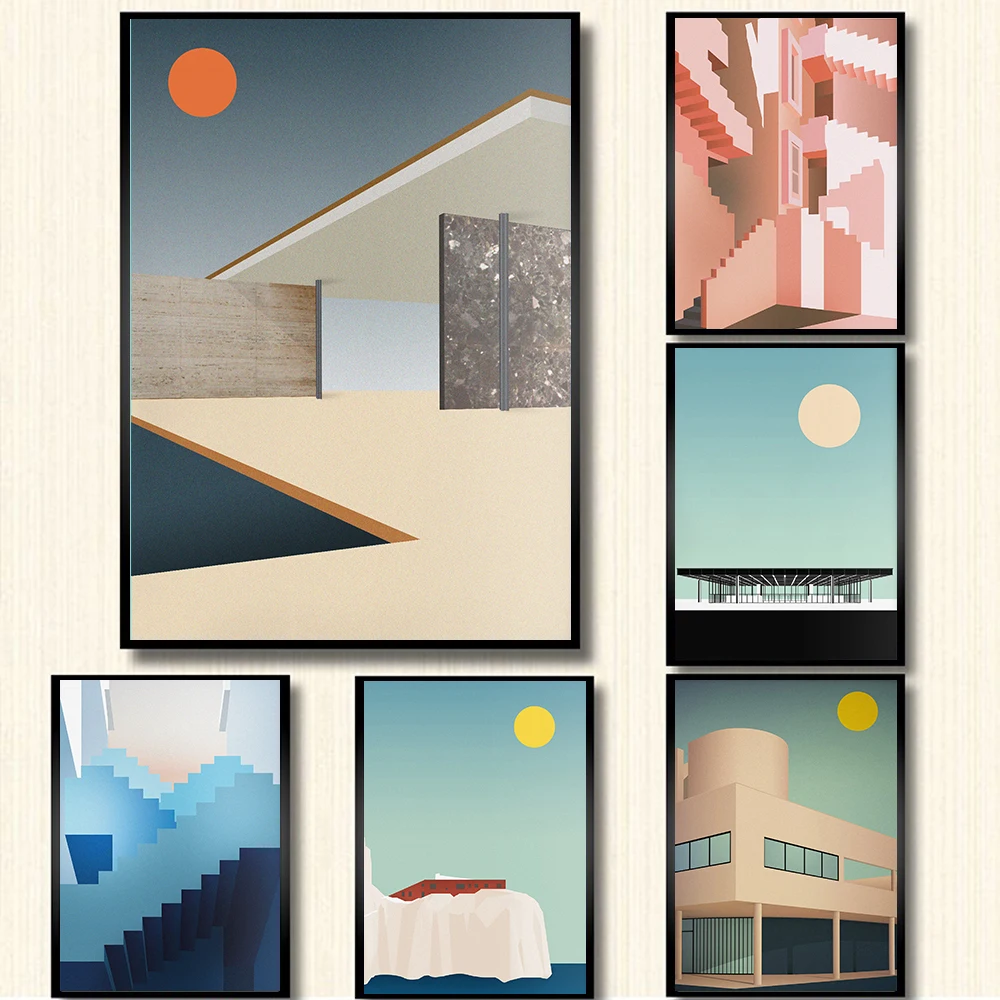 Home Barcelona - 1pc frameless Canvas Modern Minimalist Wall