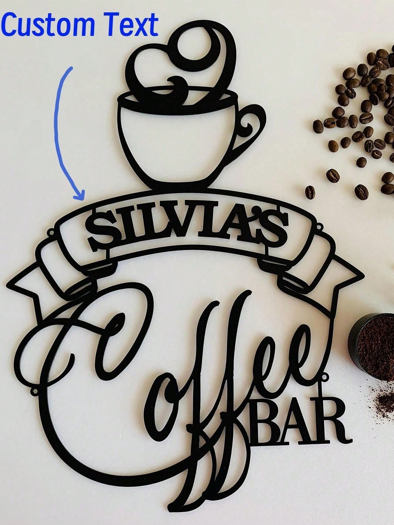 Home Bar And Coffee - Metal Bar Sign Custom Name Coffee