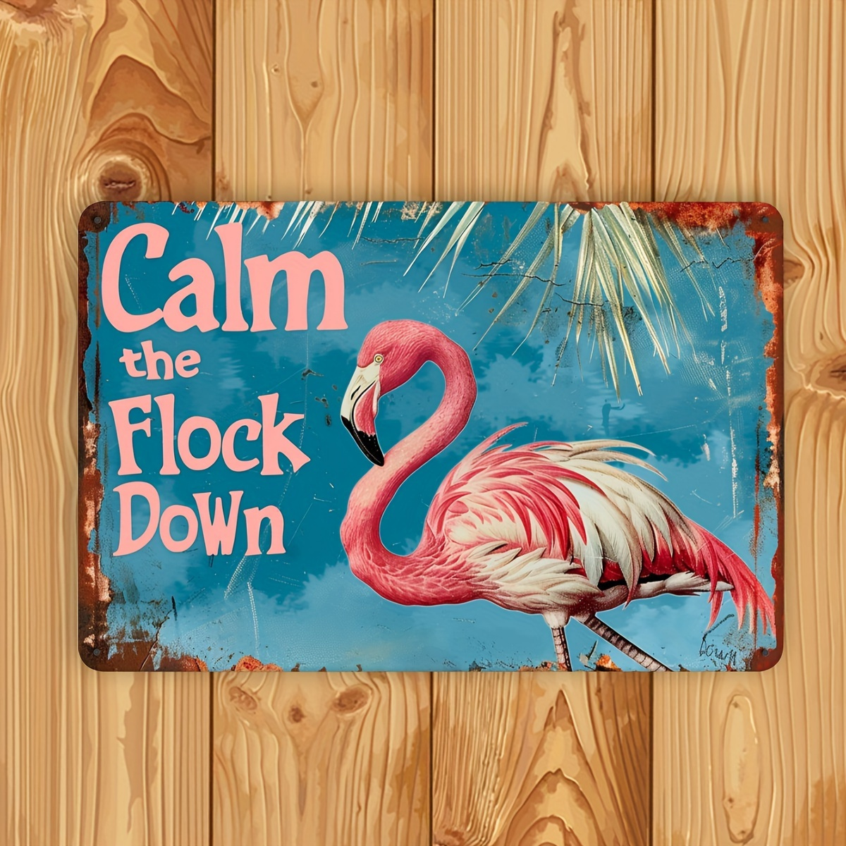Home Bar And Restaurant - Vintage Flamingo Metal Wall Decorations--Inch Iron
