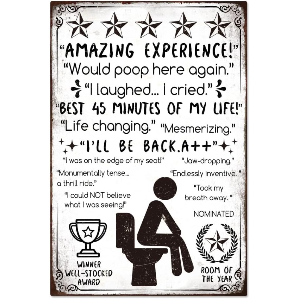 Home Bar And Coffee - Funny Bathroom Metal Tin Sign for