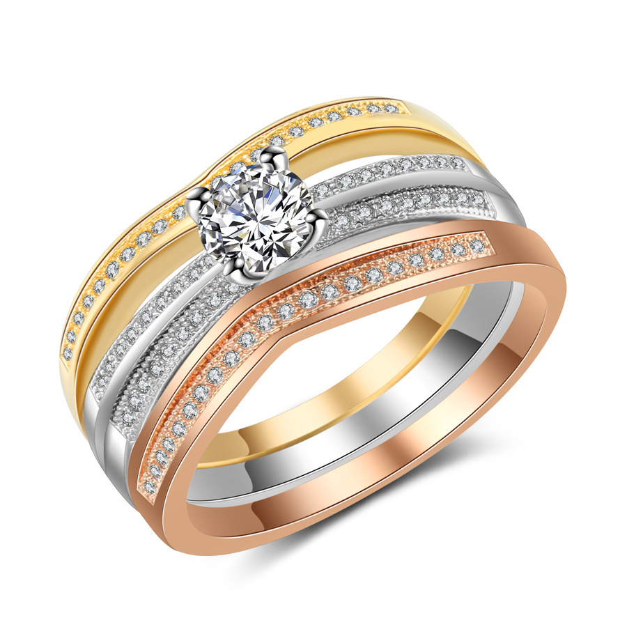 18K Multi Gold Ring 3pc Set fo - Bar Cart Gold incelemesi ve fiyatı