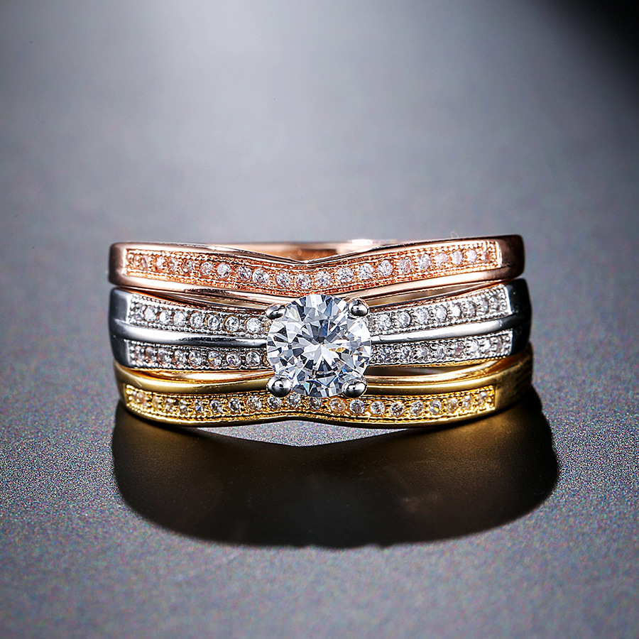 18K Multi Gold Ring 3pc Set fo - Bar Cart Gold incelemesi ve fiyatı