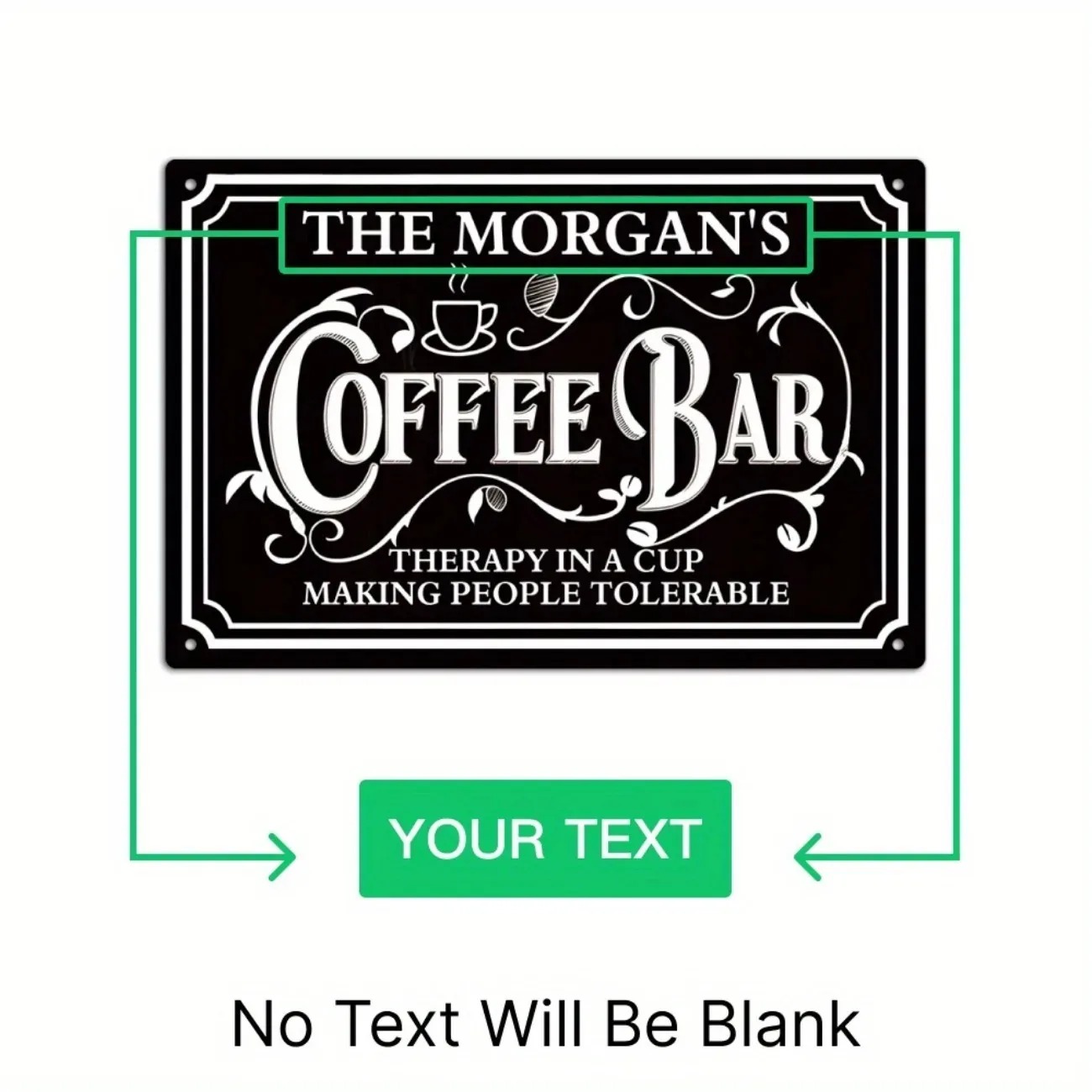 1PC Custom Text The Morgan's C - Home Bar And Coffee incelemesi ve fiyatı