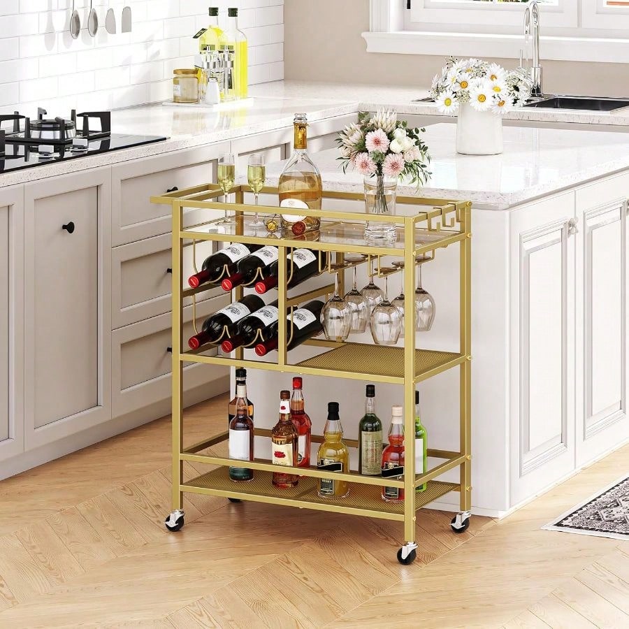 Bar Cart Home, 3-Tier Serving  - Bar Cart Gold incelemesi ve fiyatı