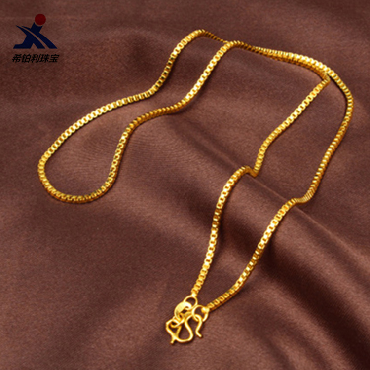 AU999 Box Chain Necklace Women - Bar Cart Gold incelemesi ve fiyatı