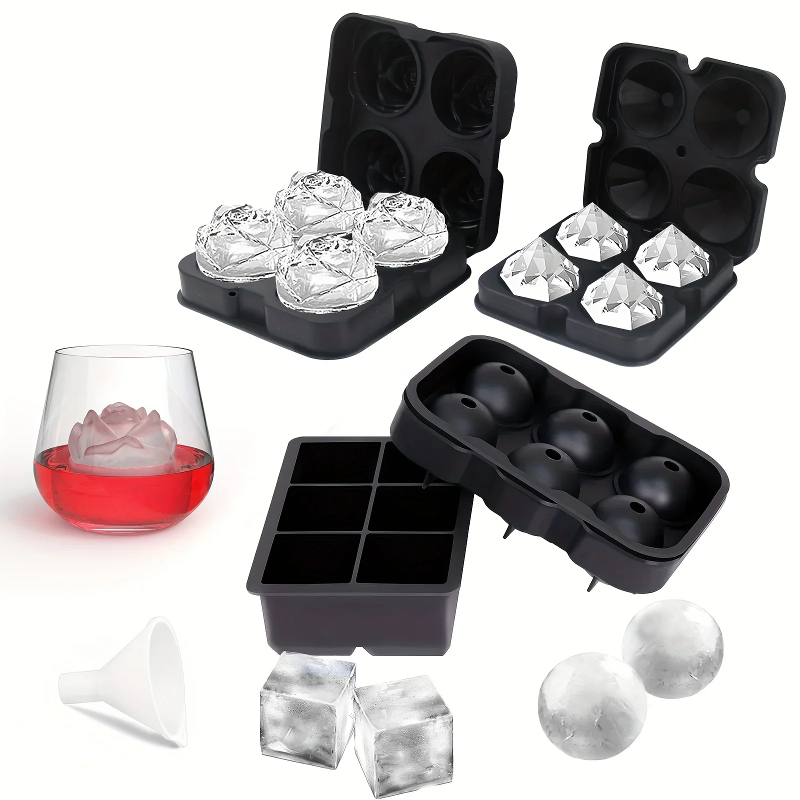 1pc 3D Rose Ice Cube Mold, Squ - Ice Mold Sphere incelemesi ve fiyatı