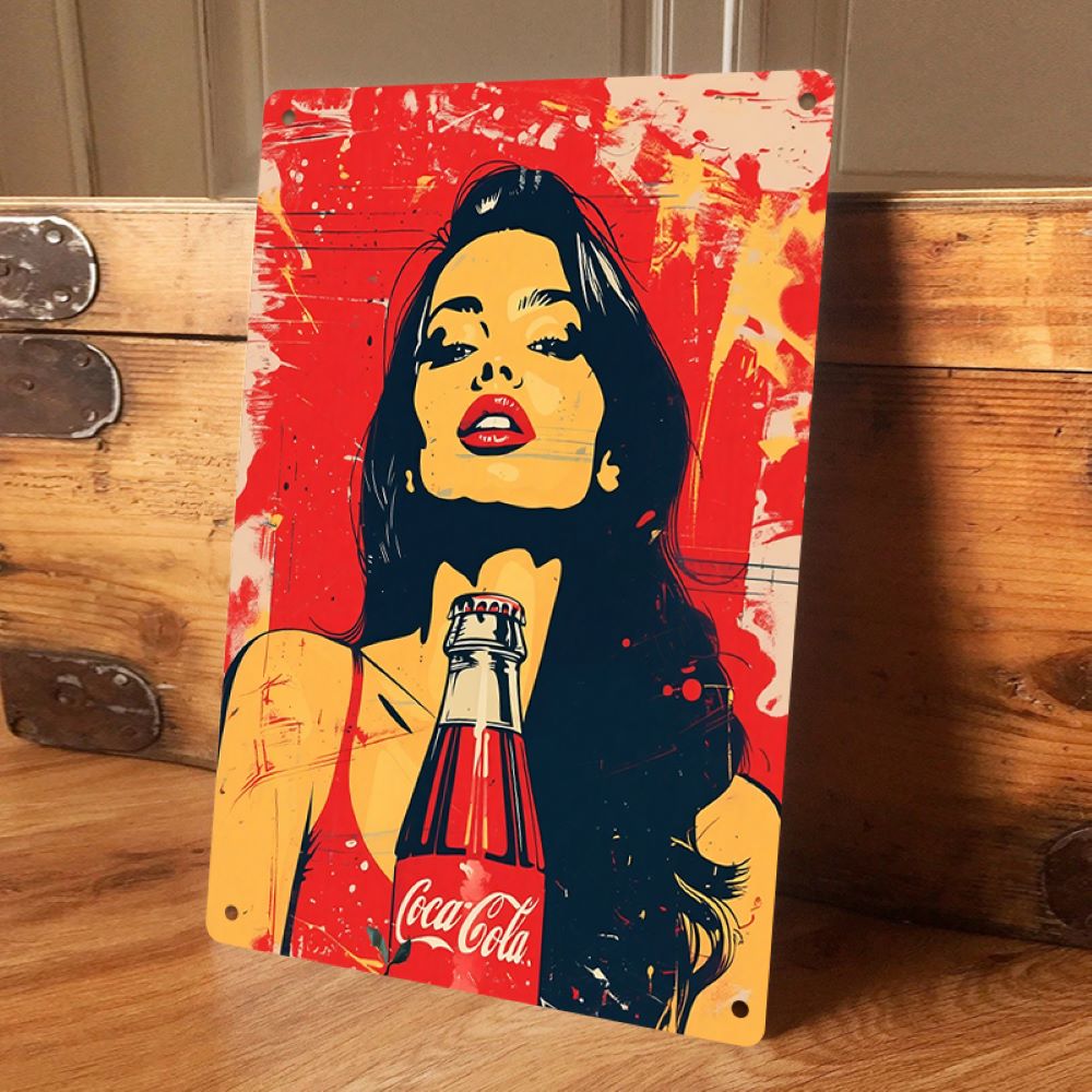 1PC 2D flat vintage Coca Cola  - Home Bar And Coffee incelemesi ve fiyatı