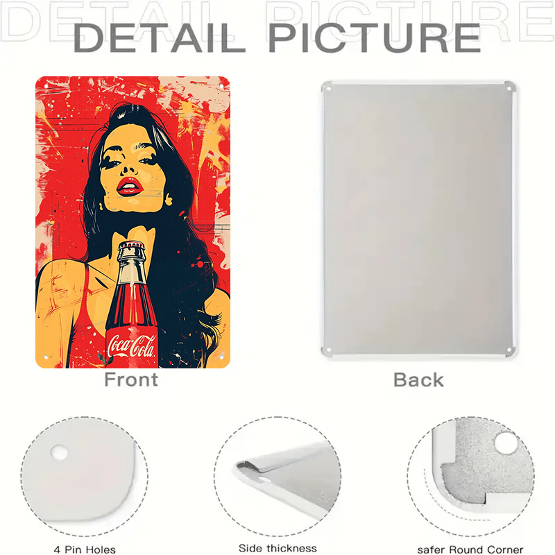 1PC 2D flat vintage Coca Cola  - Home Bar And Coffee incelemesi ve fiyatı