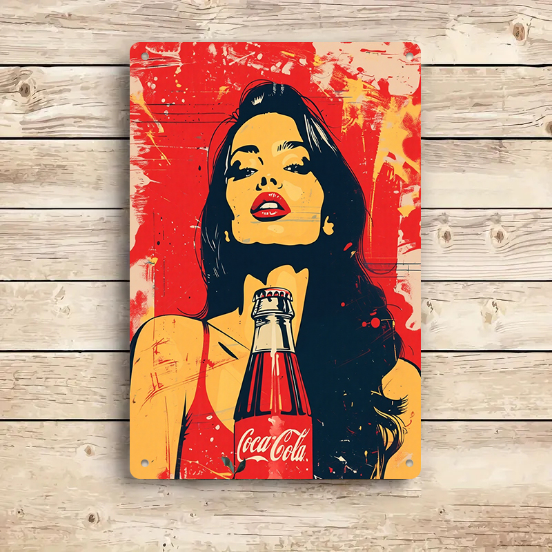 1PC 2D flat vintage Coca Cola  - Home Bar And Coffee incelemesi ve fiyatı