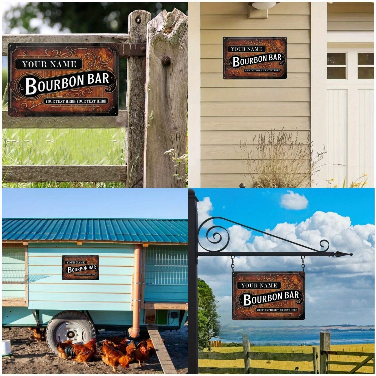 Custom Name Vintage Bourbon Ba - Home Bar Signs incelemesi ve fiyatı