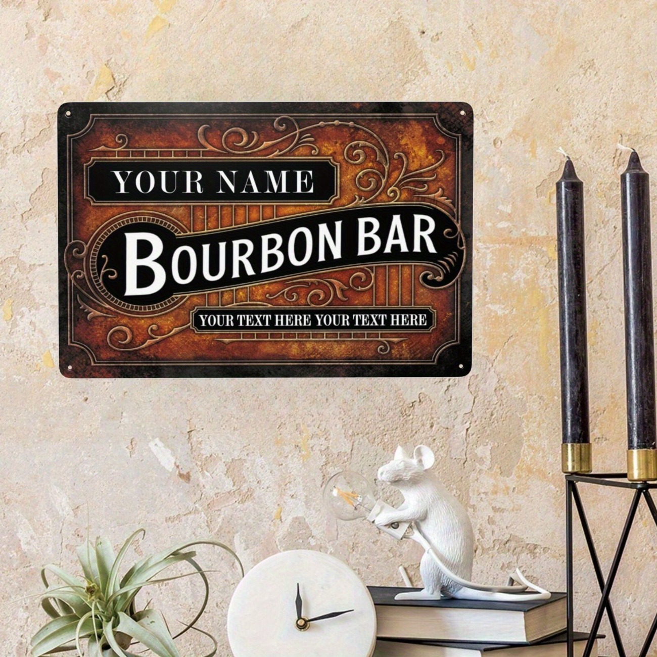 Custom Name Vintage Bourbon Ba - Home Bar Signs incelemesi ve fiyatı