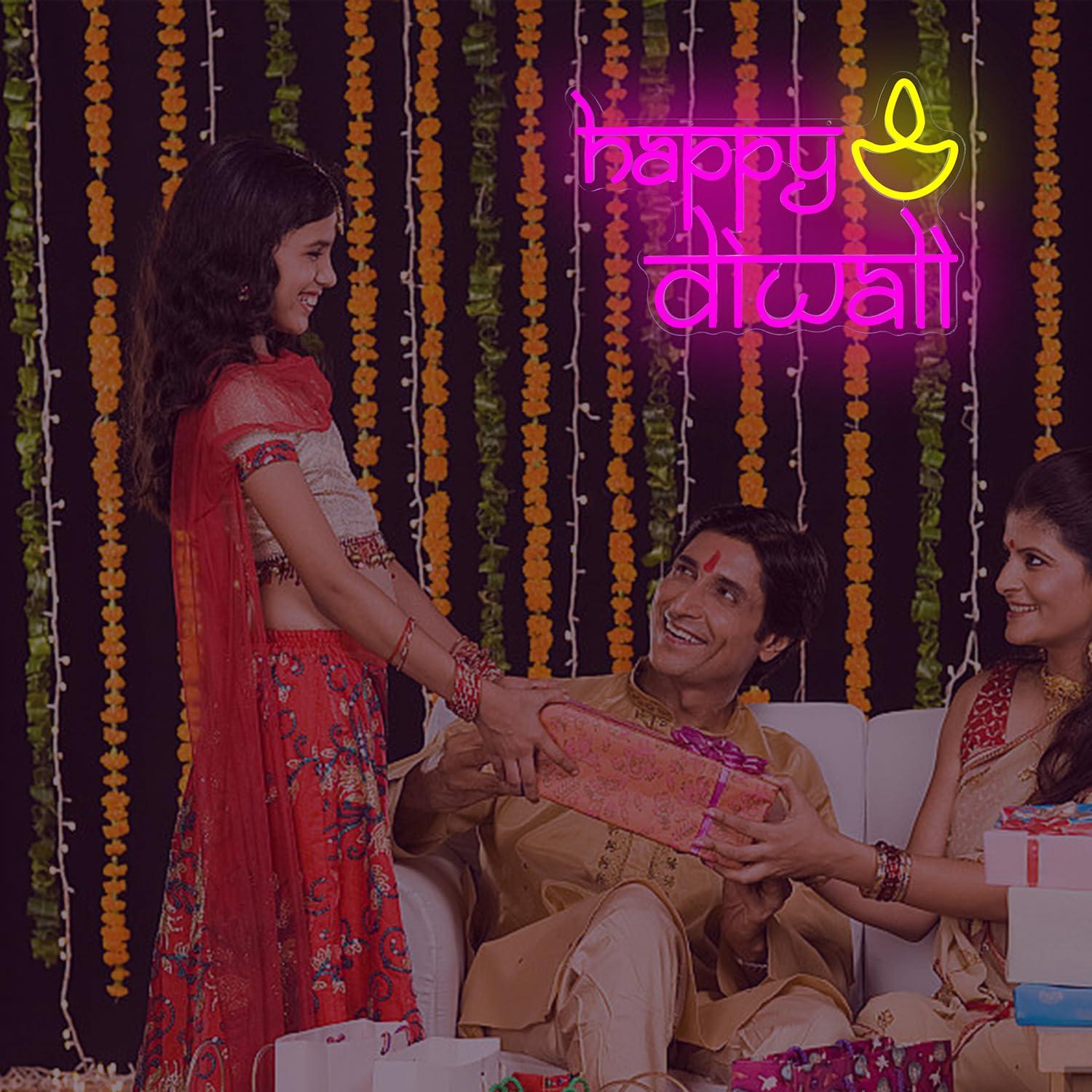 Happy Diwali Neon Sign USB Pow - Home Bar Signs incelemesi ve fiyatı