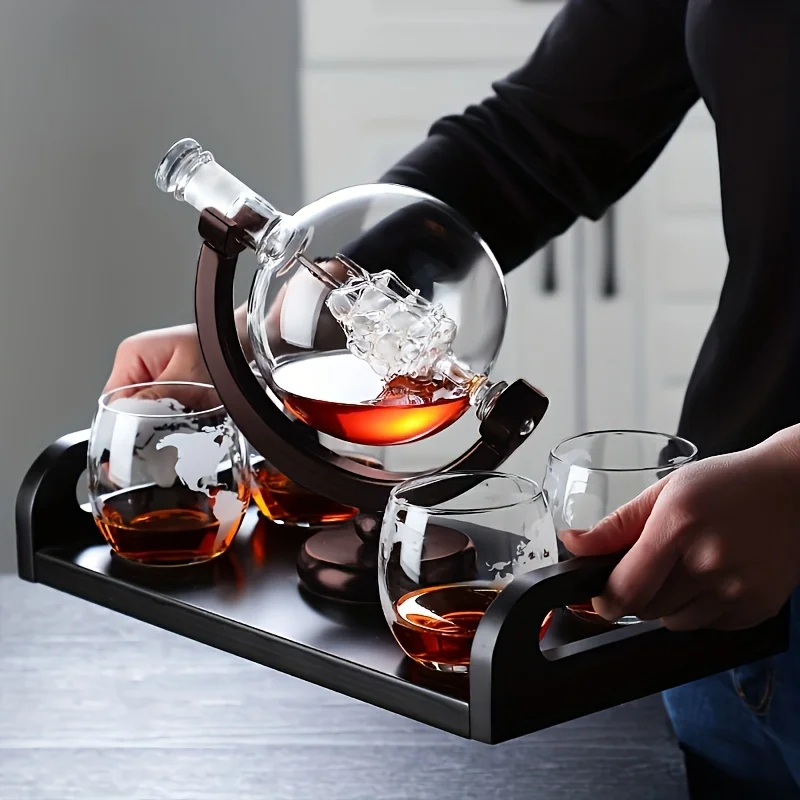 Globe Shaped Whiskey Decanter  - Bitters Bottle Set incelemesi ve fiyatı
