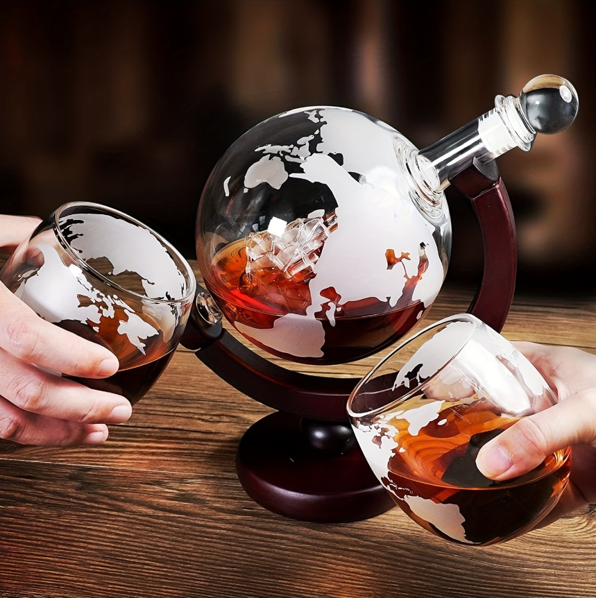 Globe Shaped Whiskey Decanter  - Bitters Bottle Set incelemesi ve fiyatı