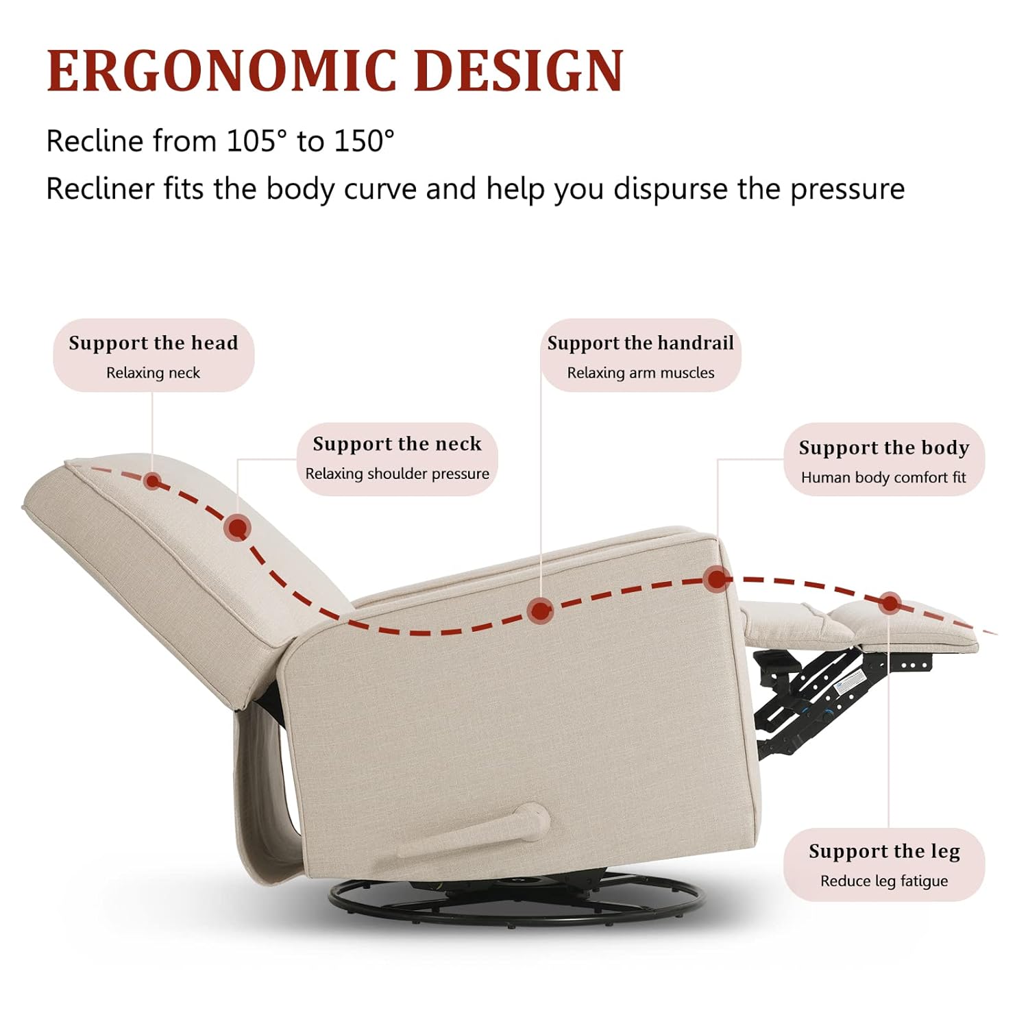Swivel Rocker Recliner Chair - - Home Barcelona incelemesi ve fiyatı
