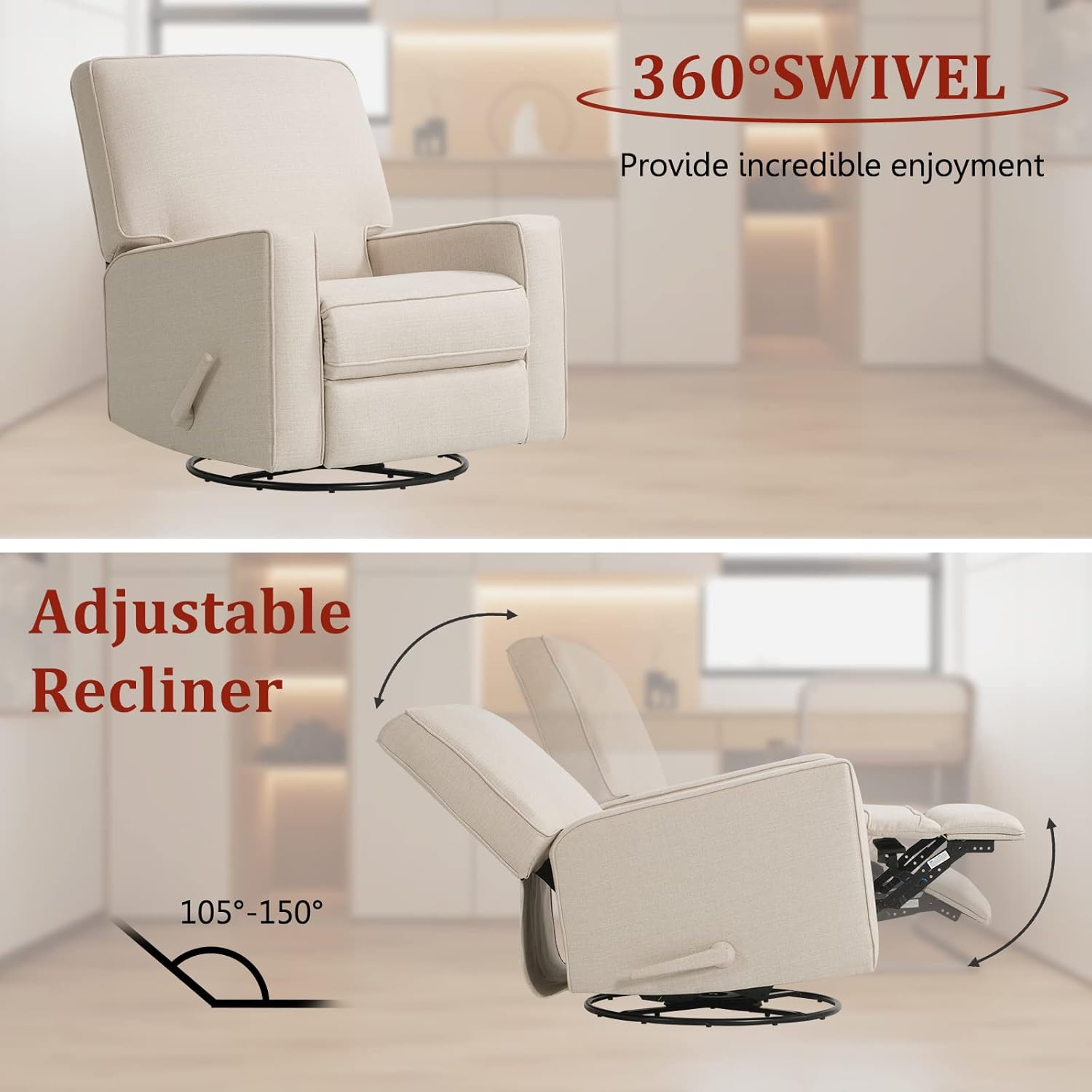Swivel Rocker Recliner Chair - - Home Barcelona incelemesi ve fiyatı