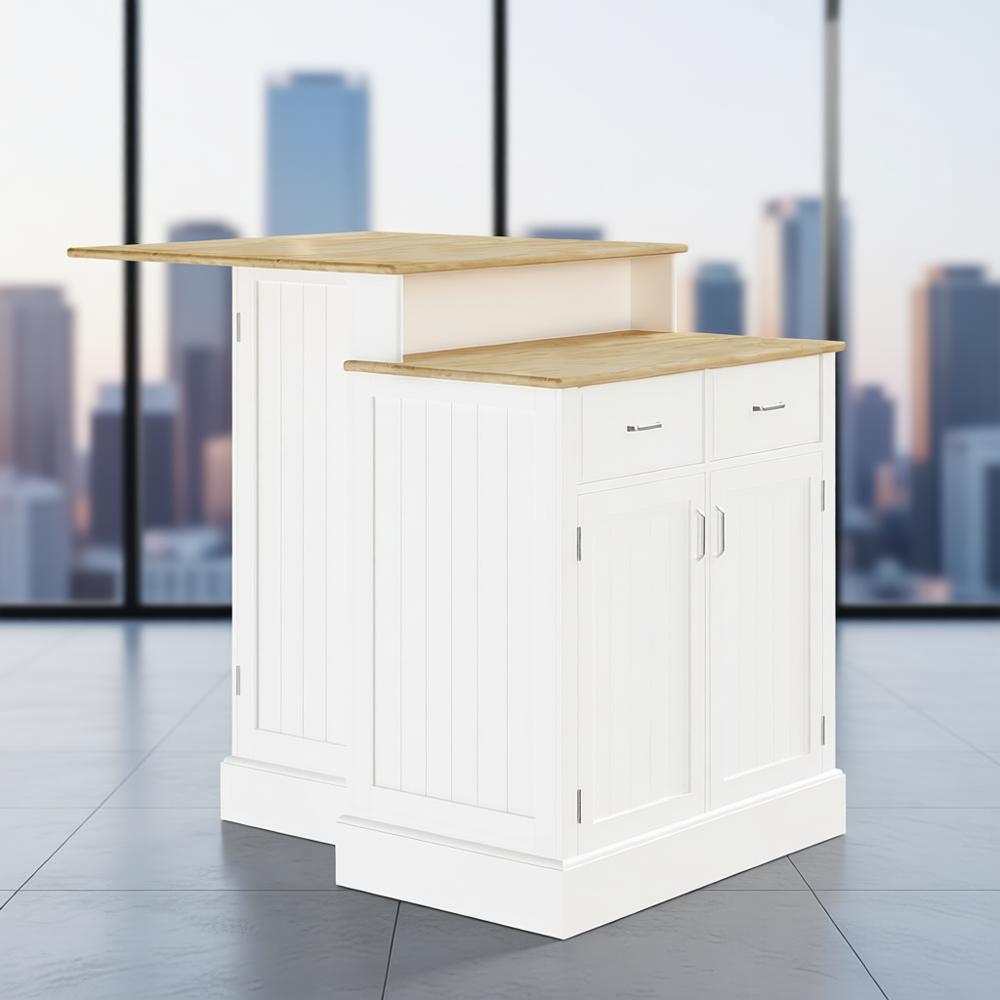 White Kitchen Island with Stor - Home Bar And Cabinet incelemesi ve fiyatı