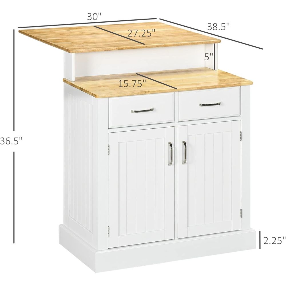 White Kitchen Island with Stor - Home Bar And Cabinet incelemesi ve fiyatı