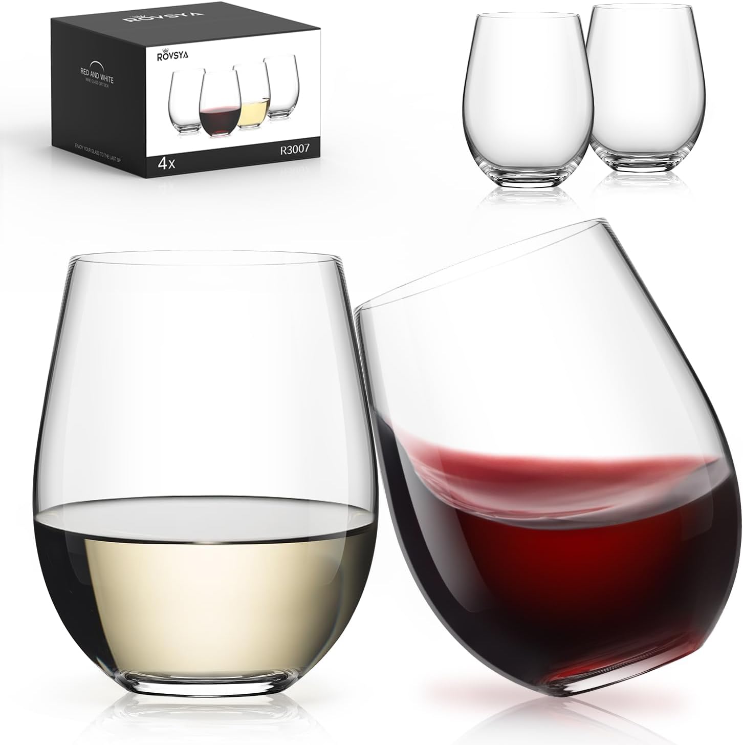 Stemless Wine Glasses Set of 4 - Home Bar Set incelemesi ve fiyatı