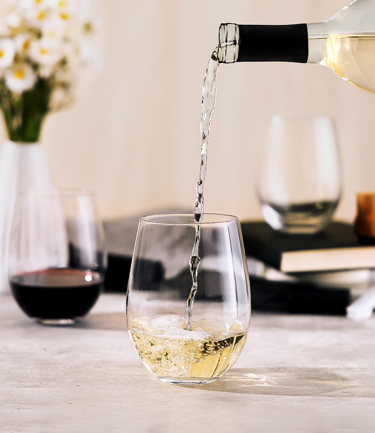 Stemless Wine Glasses Set of 4 - Home Bar Set incelemesi ve fiyatı