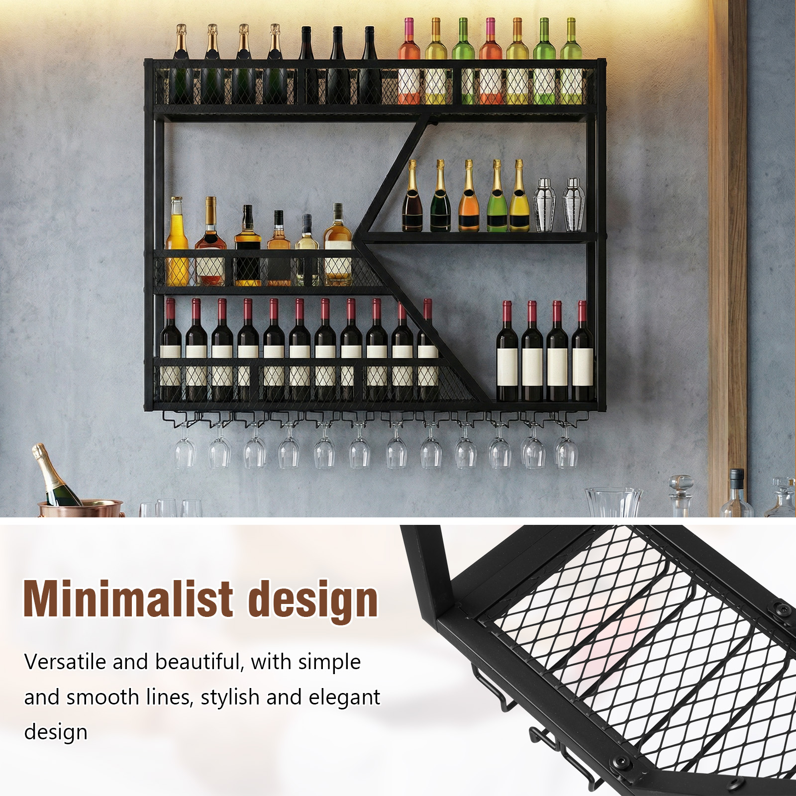 39in 3-Tiers Liquor Bottle Dis - Home Bar Shelves incelemesi ve fiyatı
