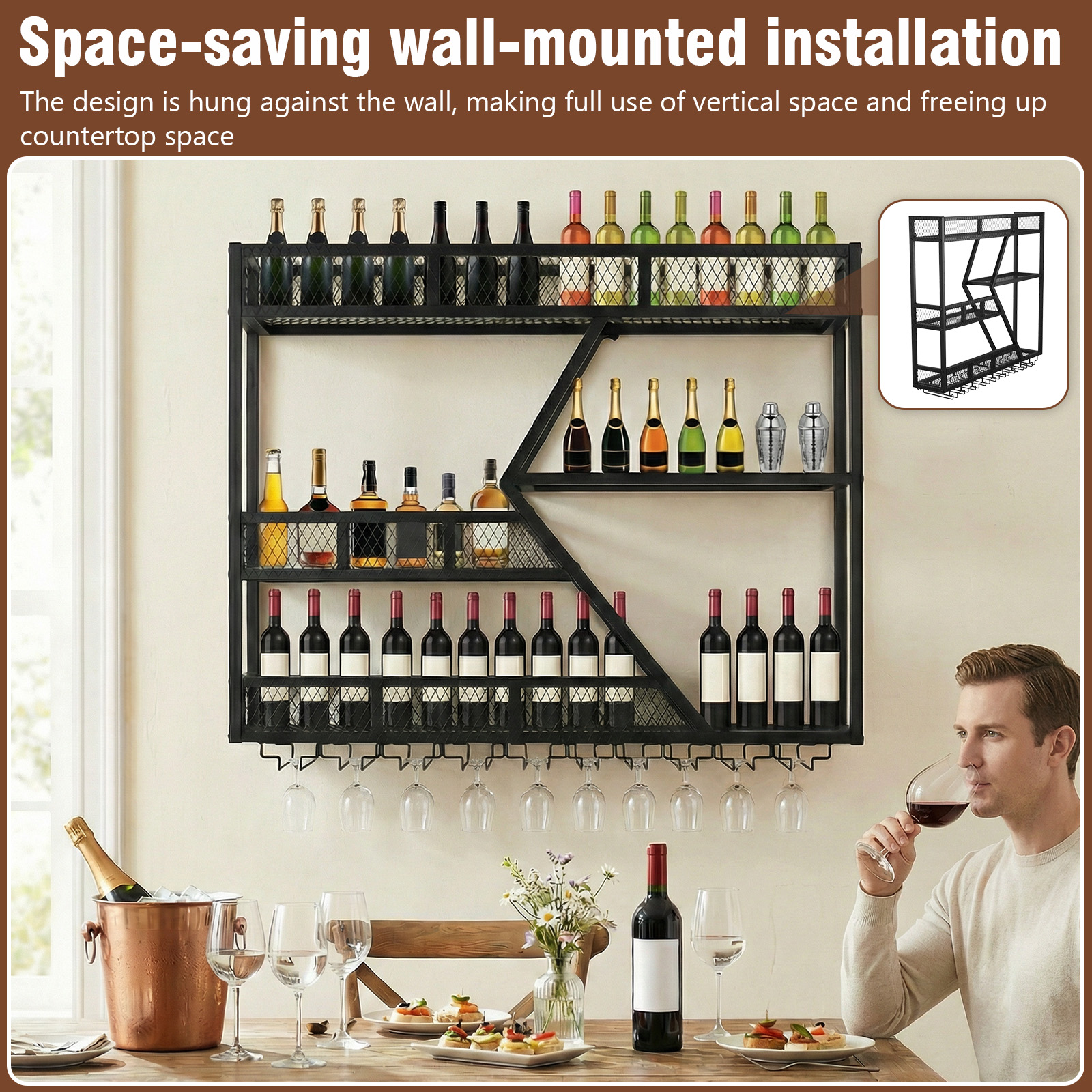 39in 3-Tiers Liquor Bottle Dis - Home Bar Shelves incelemesi ve fiyatı