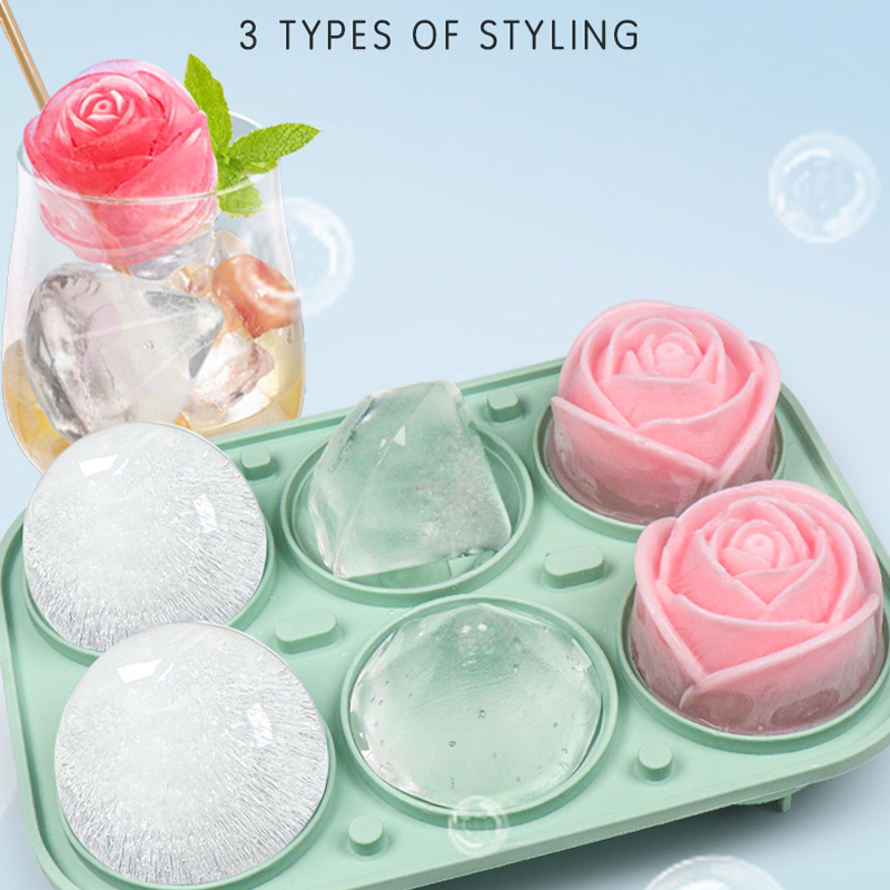 3D Rose Diamond Round Ice Cube - Ice Mold Sphere incelemesi ve fiyatı