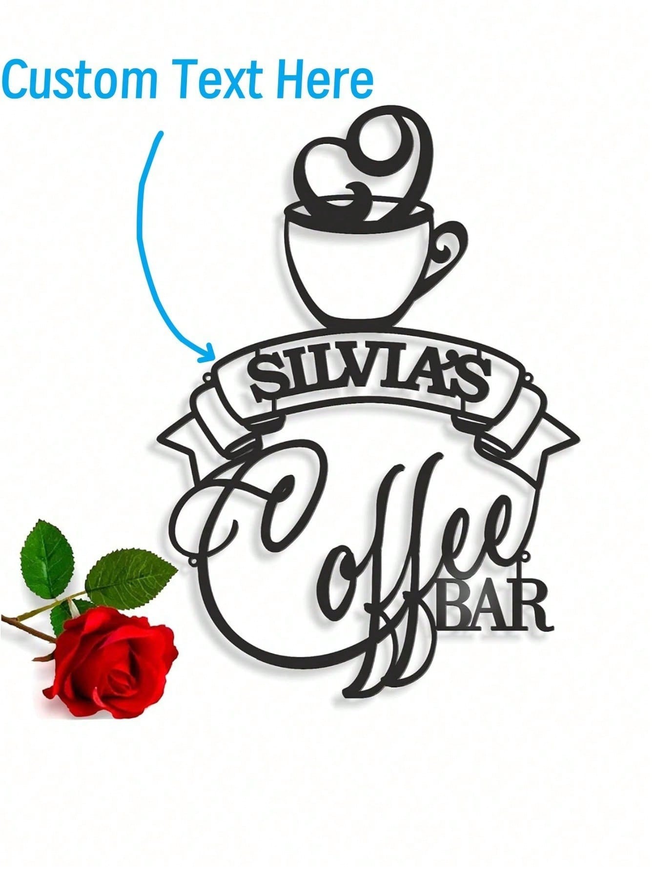 Metal Bar Sign Custom Name Cof - Home Bar And Coffee incelemesi ve fiyatı