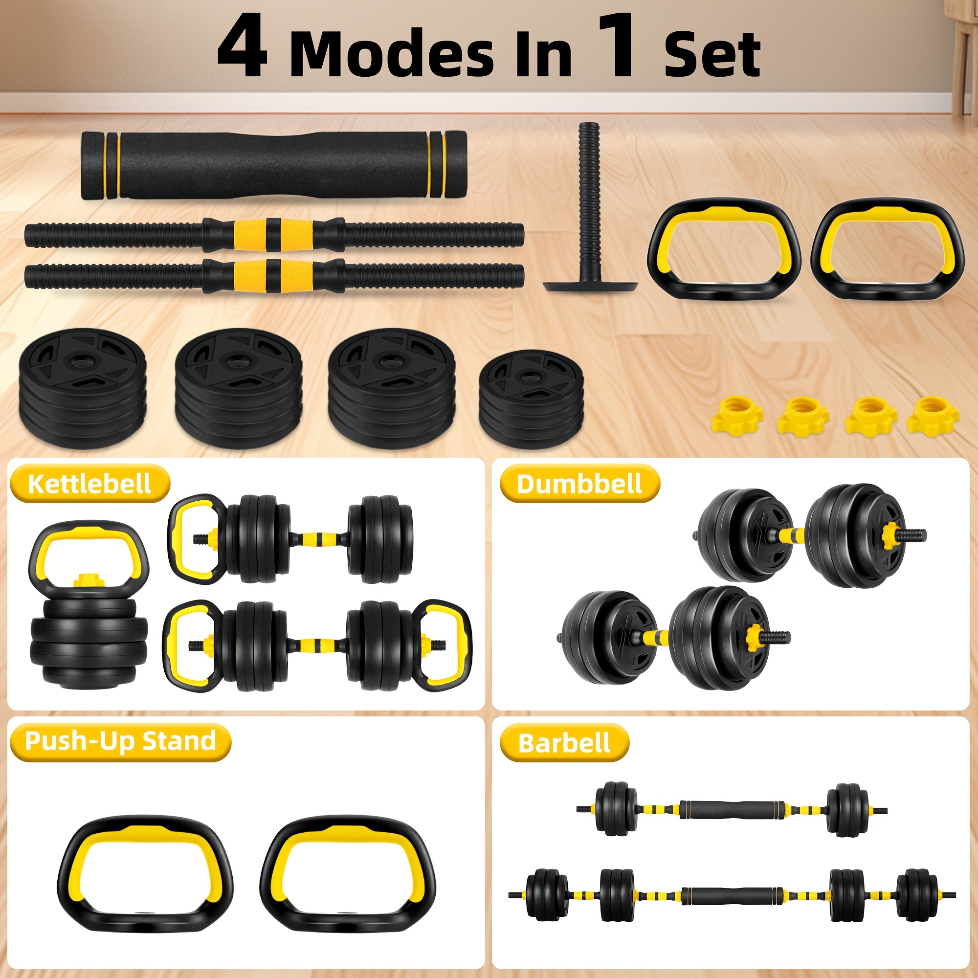 Yellow 4-in-1 Adjustable Dumbb - Home Bar Set incelemesi ve fiyatı