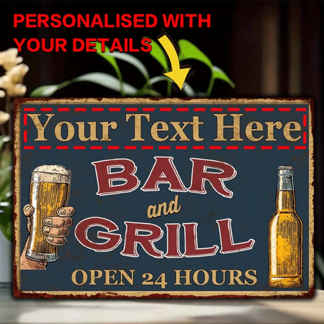 Customizable Bar & Grill Alumi - Home Bar Signs incelemesi ve fiyatı