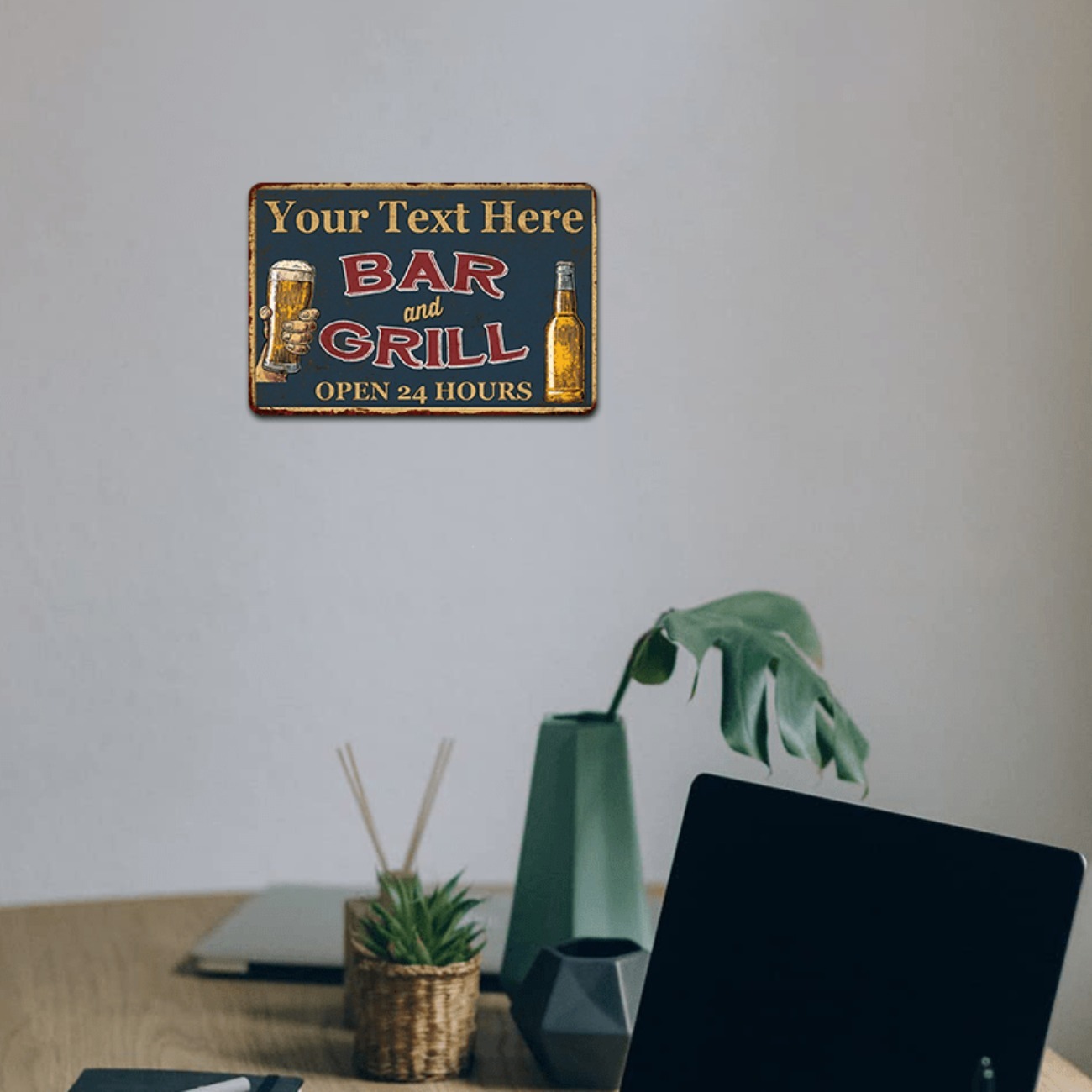 Customizable Bar & Grill Alumi - Home Bar Signs incelemesi ve fiyatı