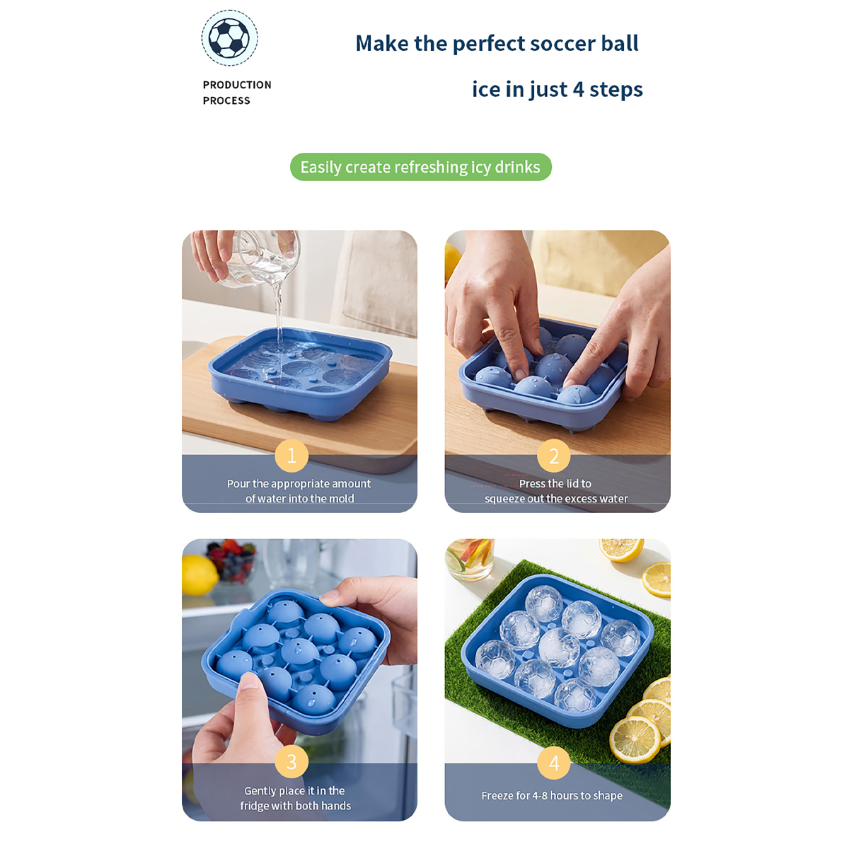 1Pcs Football-Themed Silicone  - Ice Mold Sphere incelemesi ve fiyatı