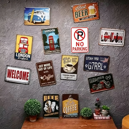 Vintage Sexy Lady Metal Tin Si - Home Bar And Restaurant incelemesi ve fiyatı