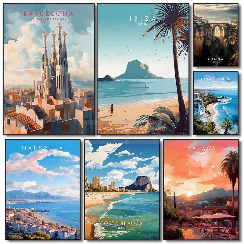 Spain Travel Poster Barcelona  - Home Barcelona incelemesi ve fiyatı