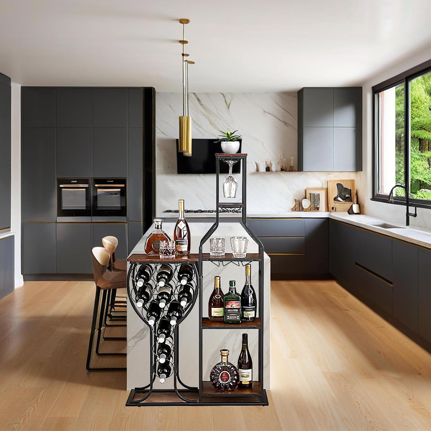 5-Tier Wine Rack Freestanding  - Home Bar And Cabinet incelemesi ve fiyatı
