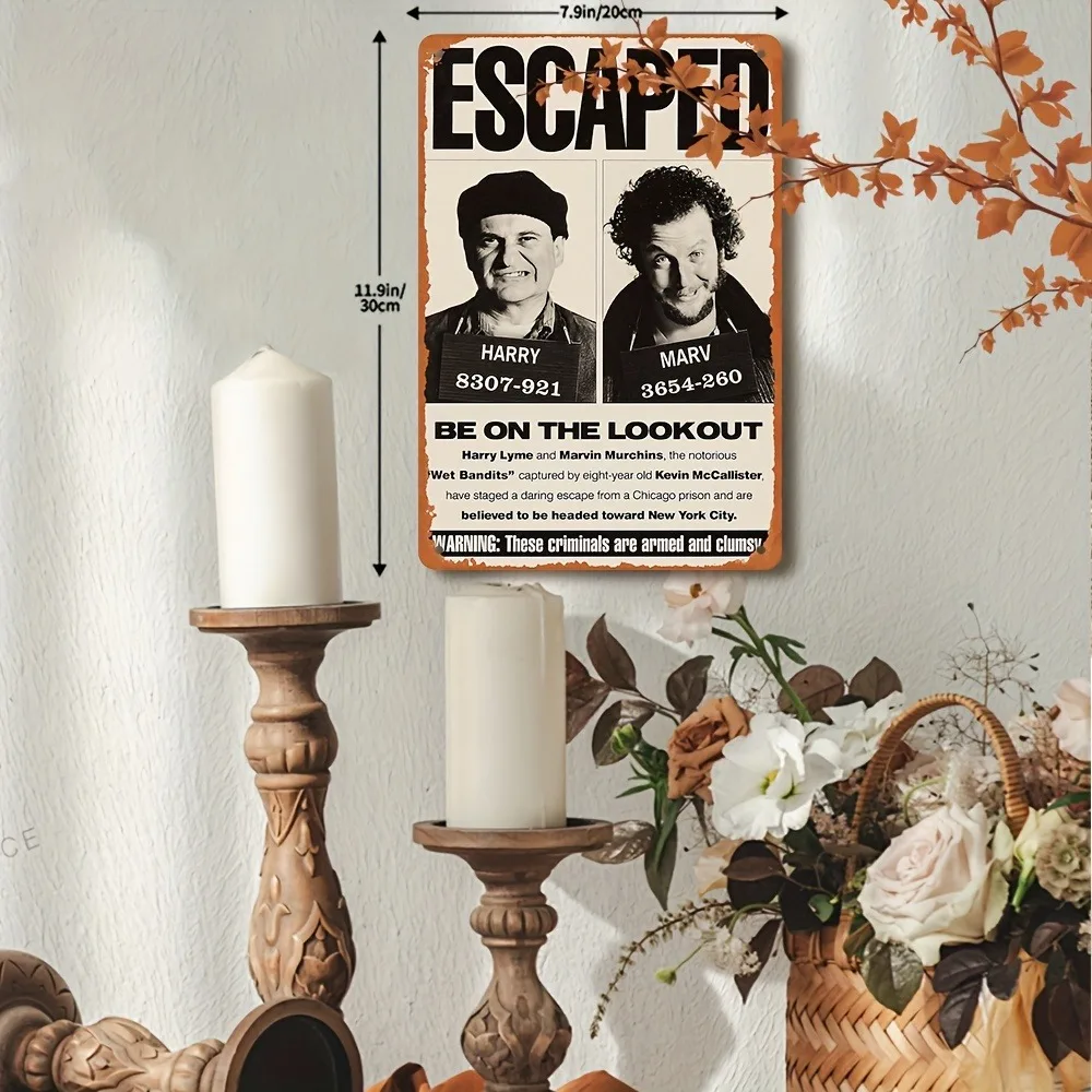 Vintage Home Alone Sign, 1pc 8 - Home Bar And Restaurant incelemesi ve fiyatı