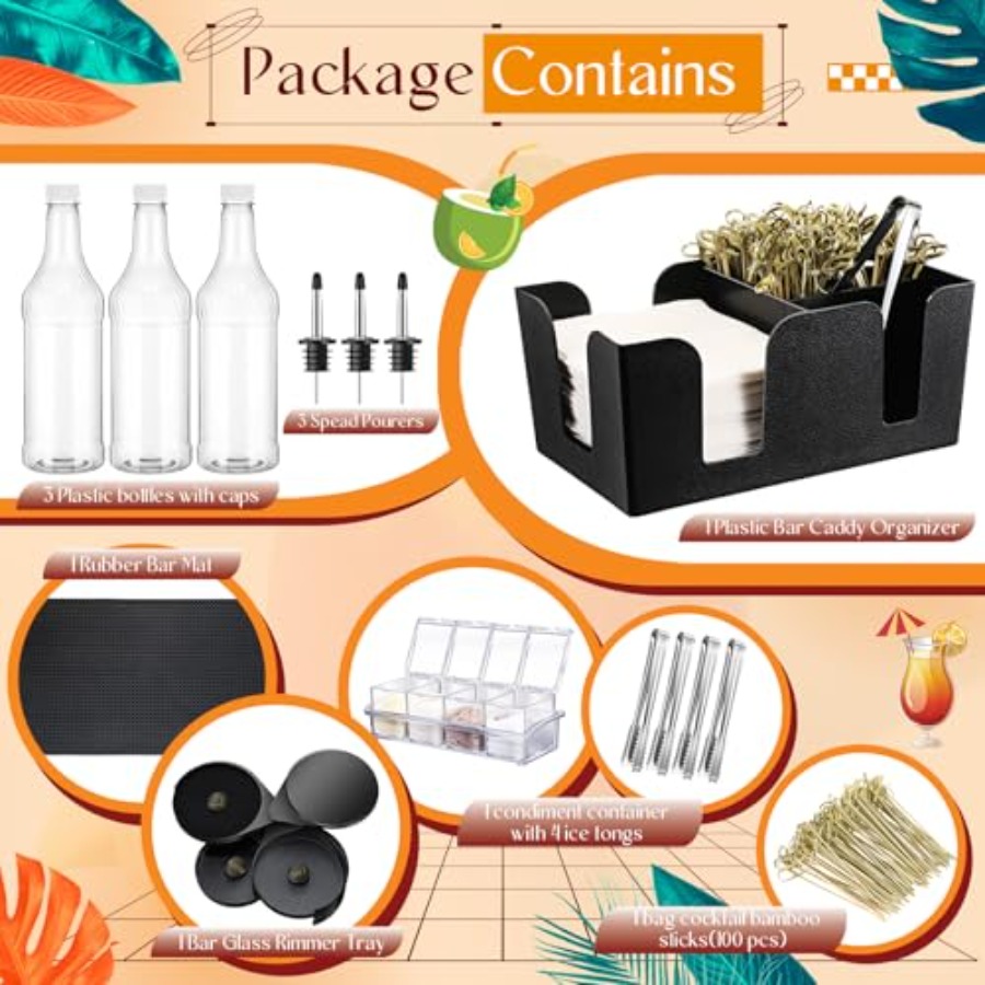 15 Pcs Bar Caddy Accessories 3 - Speed Pourer Cap incelemesi ve fiyatı