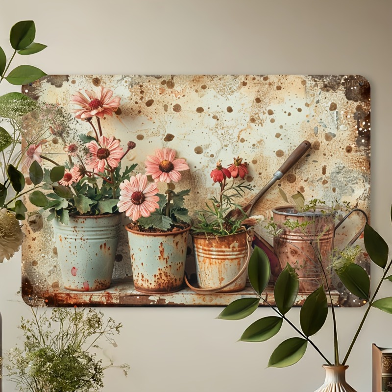 Vintage Floral Metal Tin Sign  - Home Bar And Restaurant incelemesi ve fiyatı