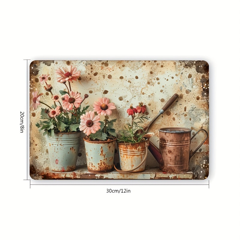 Vintage Floral Metal Tin Sign  - Home Bar And Restaurant incelemesi ve fiyatı
