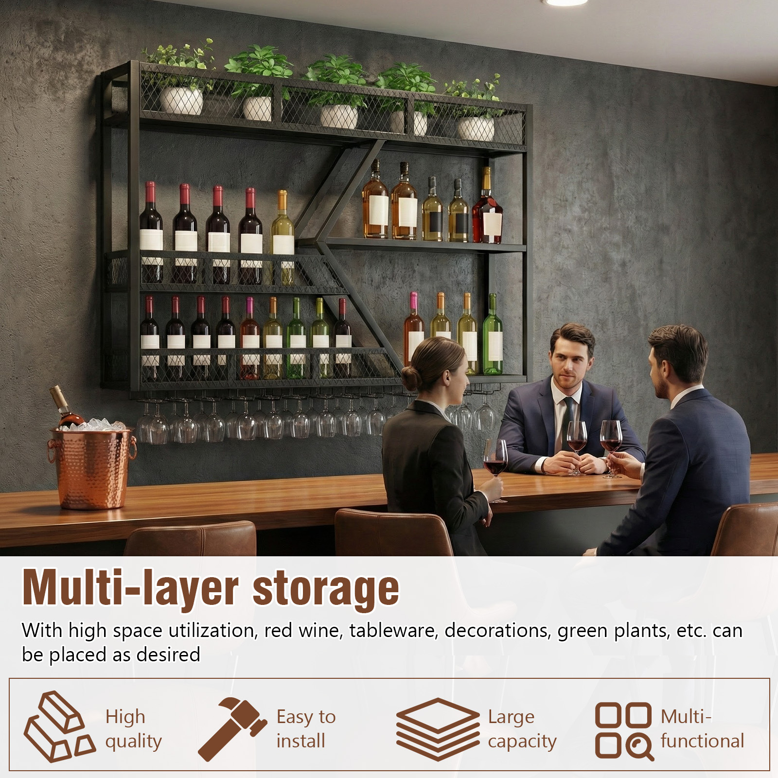 39in 3-Tiers Liquor Bottle Dis - Home Bar Shelves incelemesi ve fiyatı