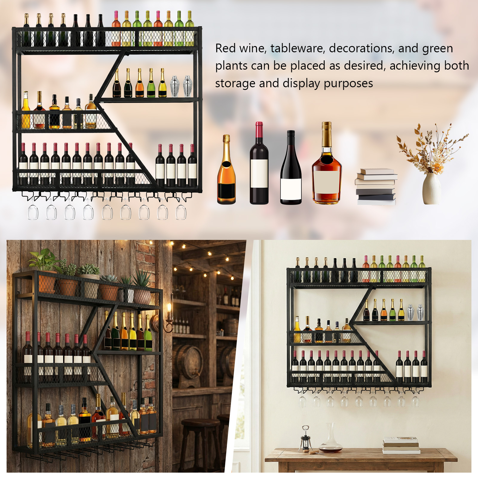 39in 3-Tiers Liquor Bottle Dis - Home Bar Shelves incelemesi ve fiyatı