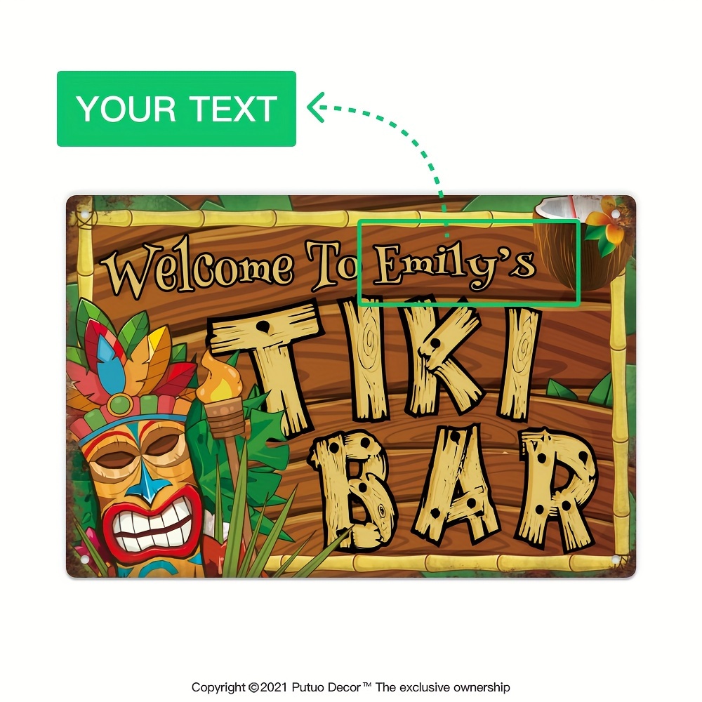 Custom  Decor Tiki Bar Sign, P - Home Bar Signs incelemesi ve fiyatı