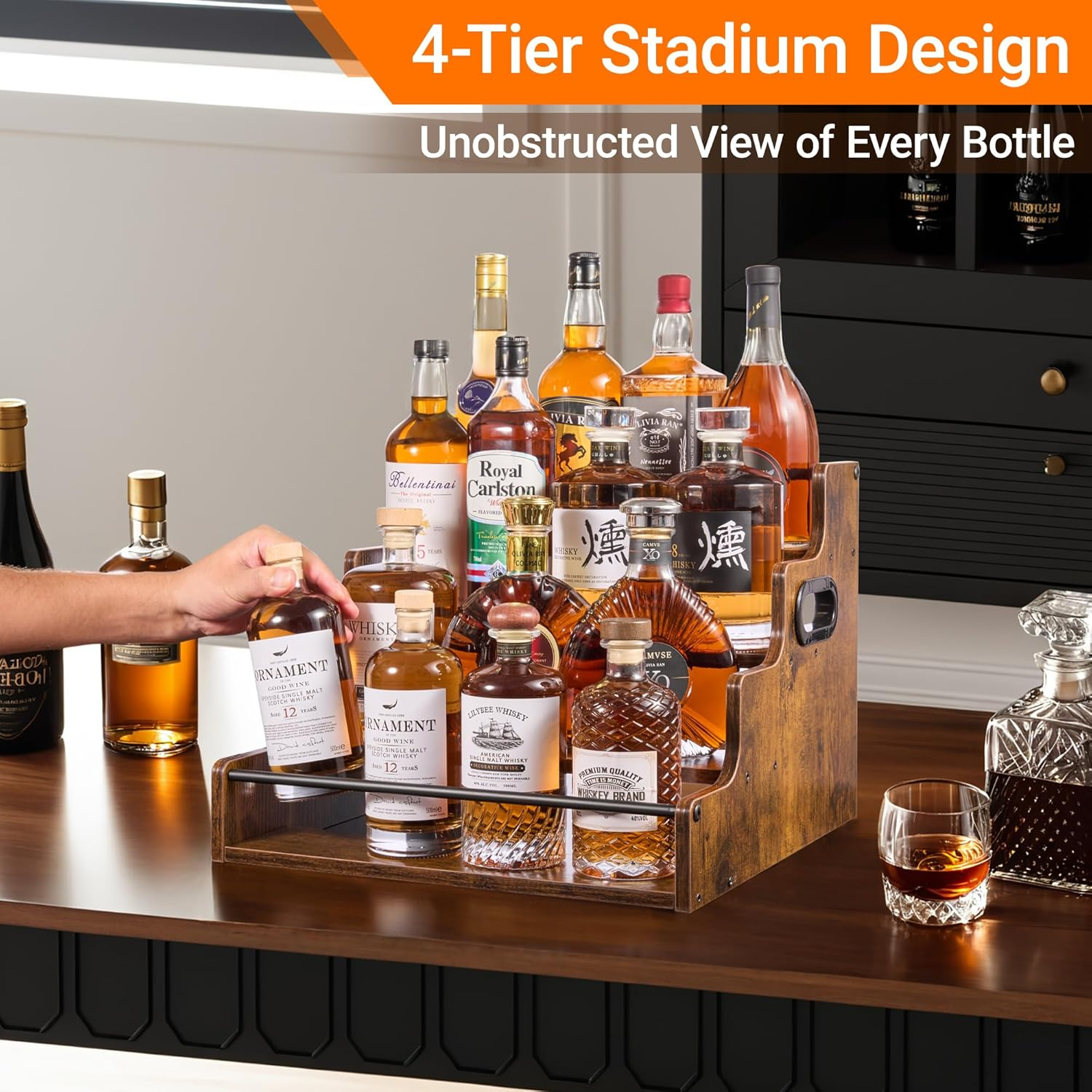 Liquor Bottle Display Shelf, C - Home Bar Shelves incelemesi ve fiyatı