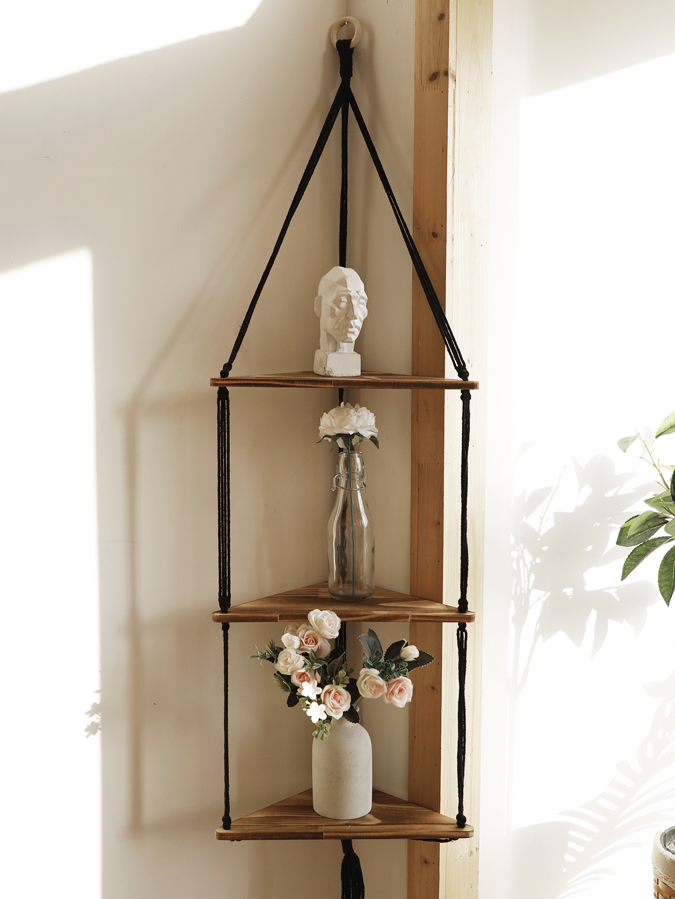 Wooden Corner Shelf Wall Decor - Home Bar Shelves incelemesi ve fiyatı