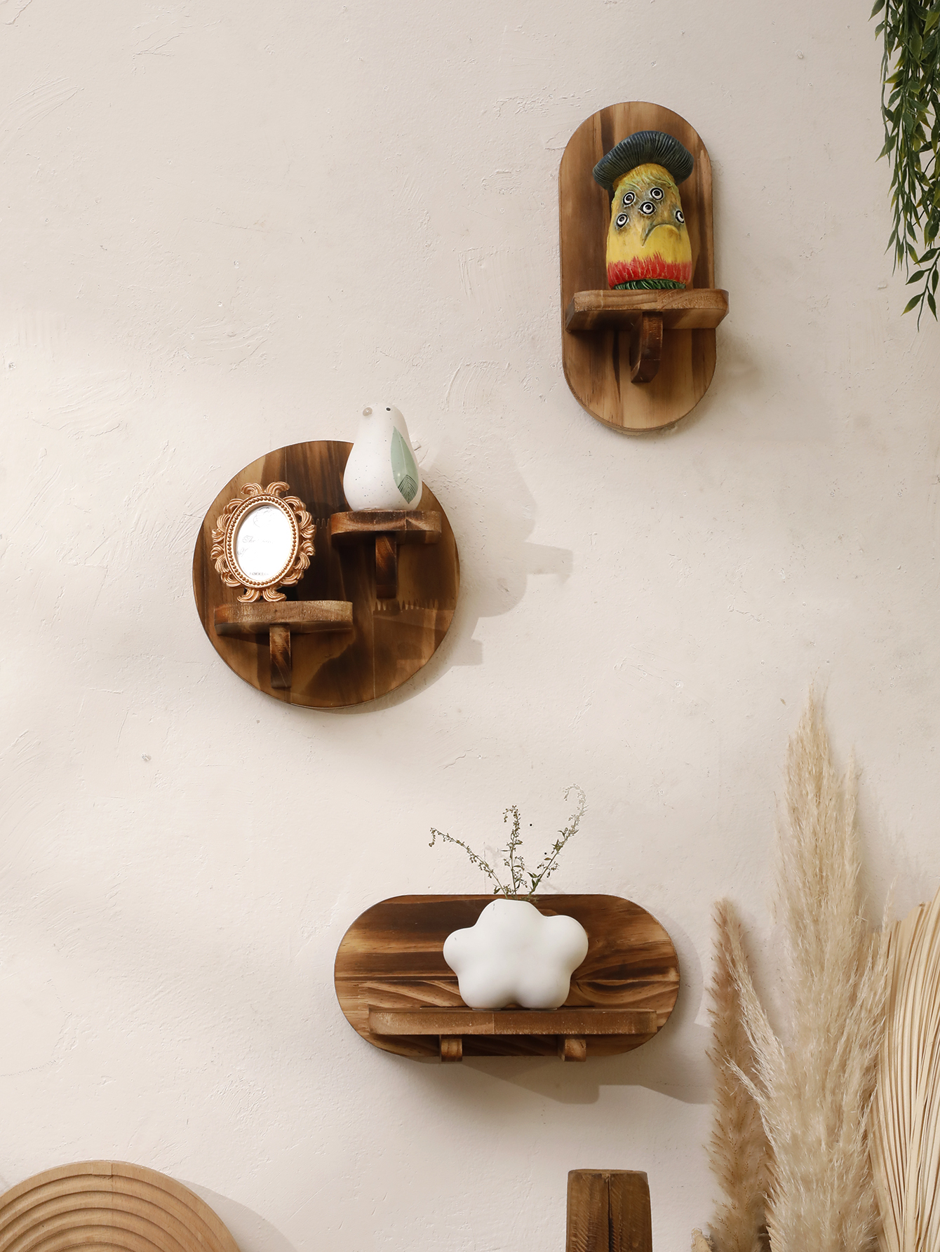 1/2-tier Wooden Shelves Oval C - Home Bar Shelves incelemesi ve fiyatı