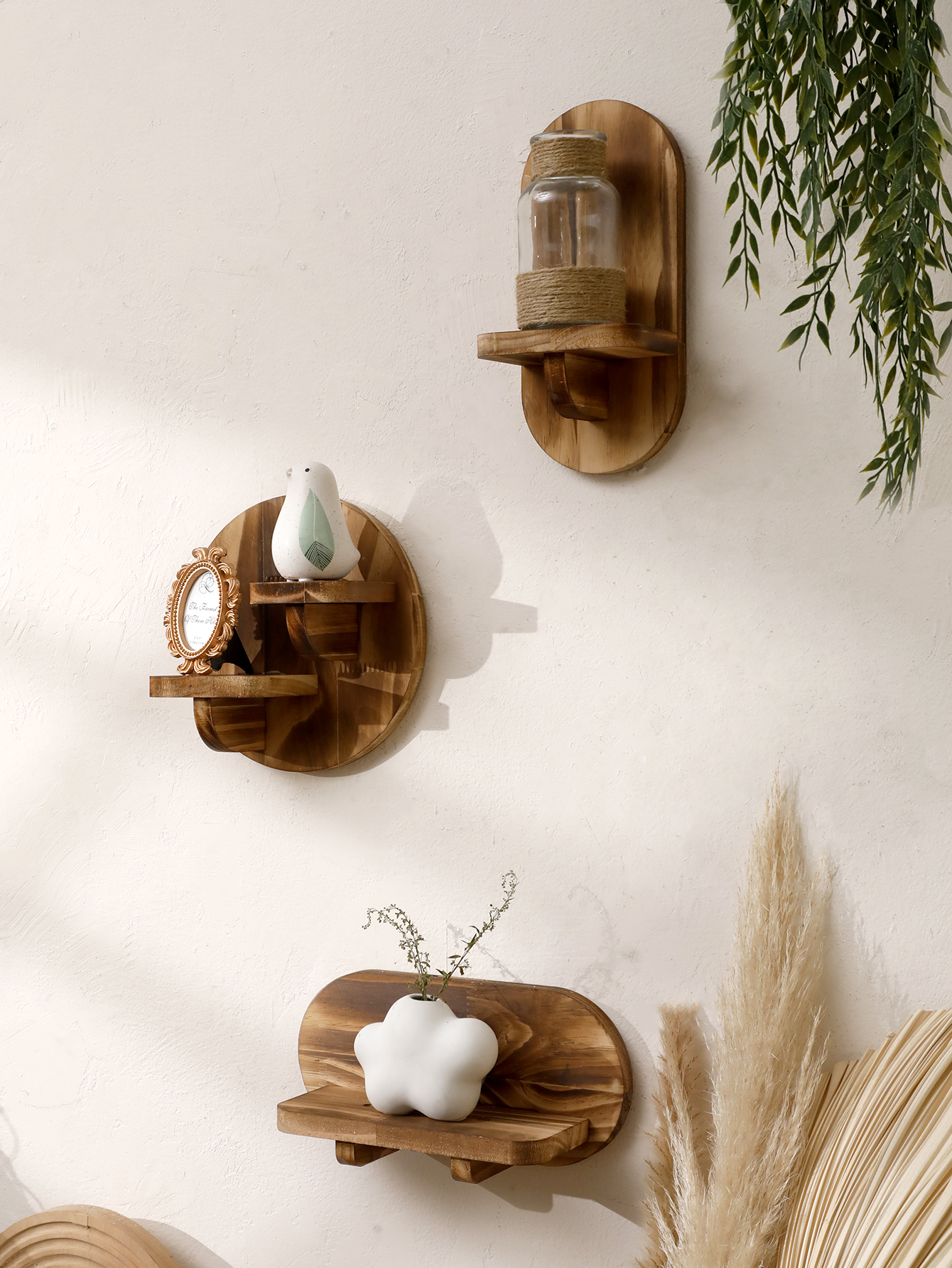 1/2-tier Wooden Shelves Oval C - Home Bar Shelves incelemesi ve fiyatı