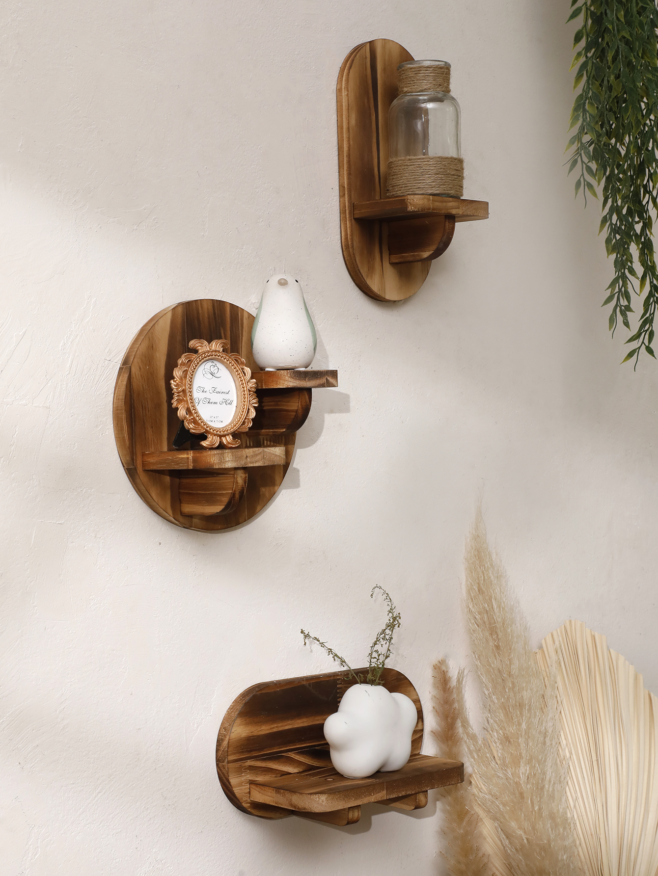 1/2-tier Wooden Shelves Oval C - Home Bar Shelves incelemesi ve fiyatı