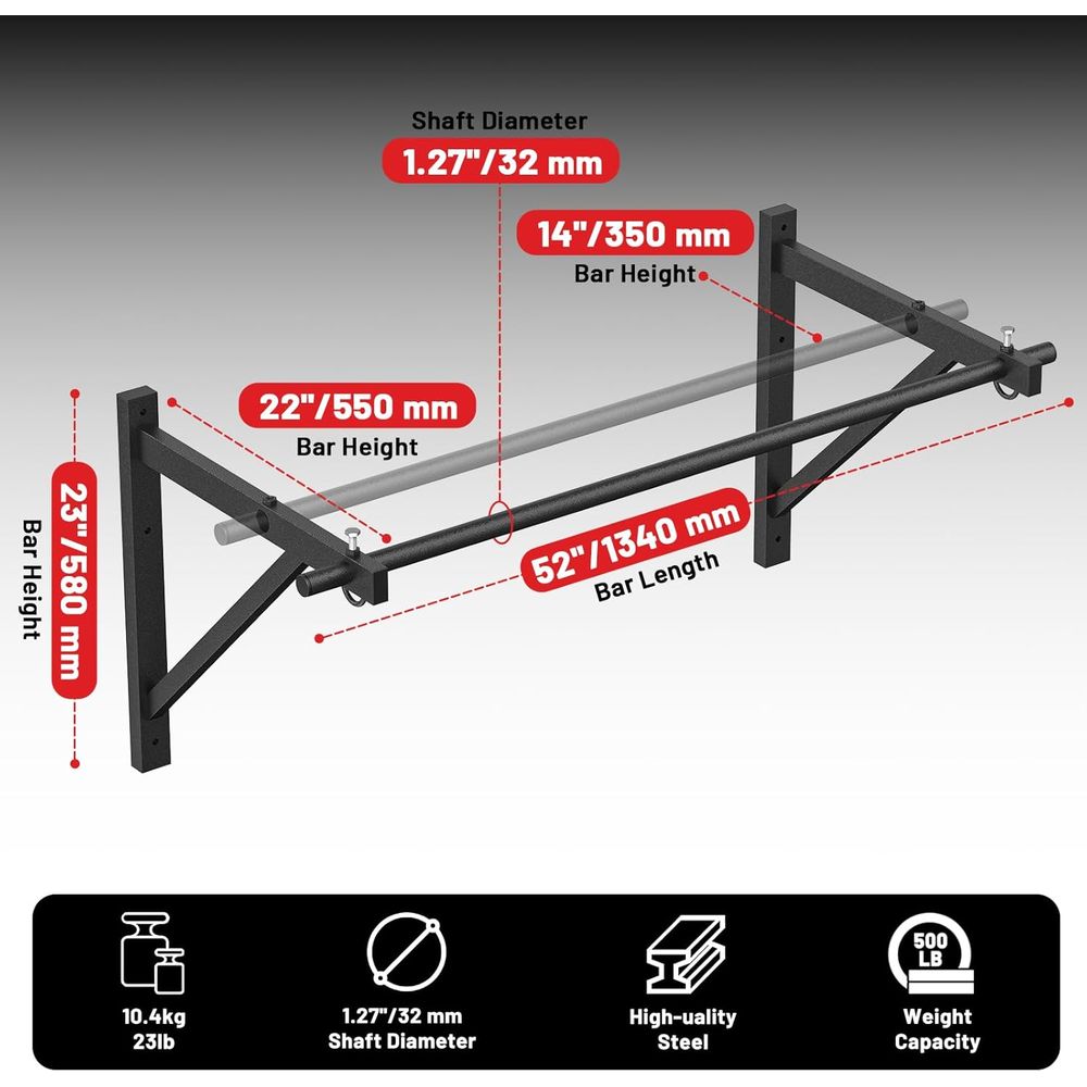 Home Gym Pull-Up Bar - Wall-Mo - Home Bar And Gym incelemesi ve fiyatı