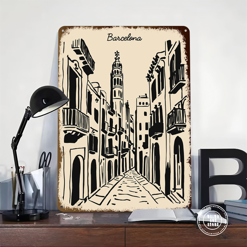 Barcelona Street Metal Poster  - Home Barcelona incelemesi ve fiyatı